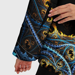 Куртка зимняя женская Огненные фракталы 3d, цвет: 3D-светло-серый — фото 2