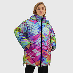 Куртка зимняя женская Color vanguard pattern, цвет: 3D-черный — фото 2