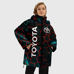 Куртка зимняя женская Toyota соты, цвет: 3D-черный — фото 2