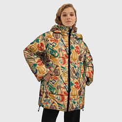 Куртка зимняя женская Инструменты Музыкальные, цвет: 3D-светло-серый — фото 2