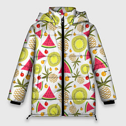 Куртка зимняя женская Летние вкусности, цвет: 3D-черный