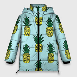 Женская зимняя куртка Рисунок ананасов