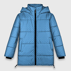 Куртка зимняя женская Вязаный узор голубого цвета, цвет: 3D-светло-серый
