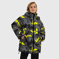 Куртка зимняя женская Камуфляж Серо-Чёрный, цвет: 3D-светло-серый — фото 2