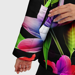 Куртка зимняя женская Цветочный узор Floral pattern, цвет: 3D-красный — фото 2