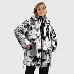 Куртка зимняя женская Psycho Pass pattern, цвет: 3D-красный — фото 2