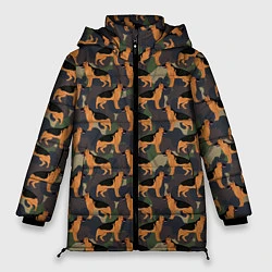 Куртка зимняя женская Немецкие Военные Овчарки Кинолог, цвет: 3D-черный