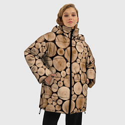 Куртка зимняя женская Спил дерева, цвет: 3D-светло-серый — фото 2