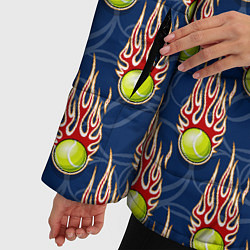 Куртка зимняя женская Теннисные мячики в огне, цвет: 3D-светло-серый — фото 2