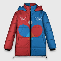 Куртка зимняя женская PING PONG теннис, цвет: 3D-красный