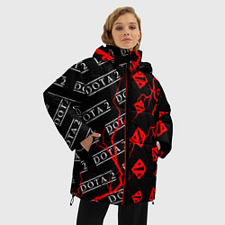 Куртка зимняя женская DOTA 2 Молнии Паттерны, цвет: 3D-черный — фото 2