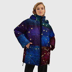 Куртка зимняя женская Созвездия Северного полушария летом, цвет: 3D-черный — фото 2