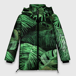 Куртка зимняя женская Цветы Тропические, цвет: 3D-красный