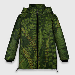 Женская зимняя куртка Цветы Зеленые Папоротники