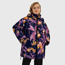 Куртка зимняя женская Цветы Колокольчики, цвет: 3D-светло-серый — фото 2