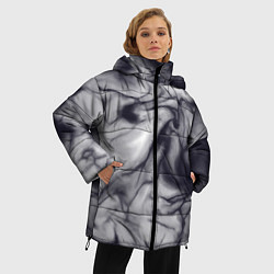 Куртка зимняя женская Бело-черный тай-дай, цвет: 3D-черный — фото 2