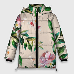Женская зимняя куртка Цветы Летние