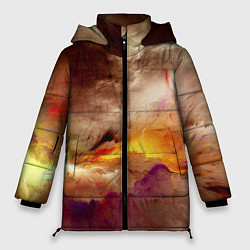 Куртка зимняя женская Красочная пасмурность, цвет: 3D-красный