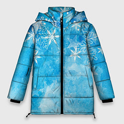 Куртка зимняя женская Новогодние снежинки, цвет: 3D-светло-серый