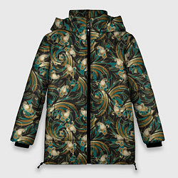 Женская зимняя куртка Абстрактные зеленые листья