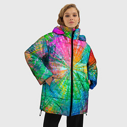 Куртка зимняя женская АБСТРАКЦИЯ РАДУЖНАЯ, цвет: 3D-светло-серый — фото 2