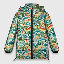 Куртка зимняя женская Восточные мотивы, цвет: 3D-светло-серый