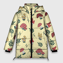 Женская зимняя куртка Mushroom, грибы- грибочки
