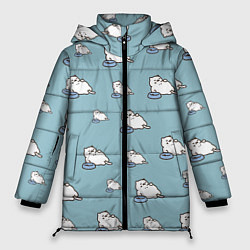 Куртка зимняя женская Котик обжорик, цвет: 3D-светло-серый
