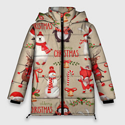 Женская зимняя куртка СЧАСТЛИВОГО РОЖДЕСТВА MERRY CHRISTMAS