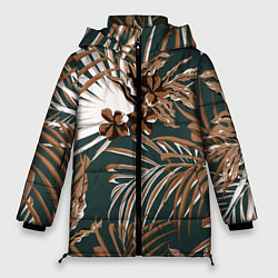 Женская зимняя куртка Цветы Приглушённые Тропики