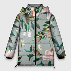 Женская зимняя куртка Цветы Цветочный Букет