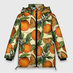 Куртка зимняя женская Узор Апельсиновое настроение, цвет: 3D-черный