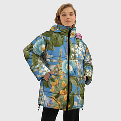 Куртка зимняя женская Цветы Радужный Сад, цвет: 3D-светло-серый — фото 2