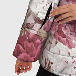 Куртка зимняя женская Цветы Восхитительный Летний Букет Пион, цвет: 3D-красный — фото 2