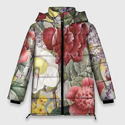 Женская зимняя куртка Цветы Красочный Садовый Букет