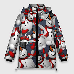 Куртка зимняя женская ВОЗДУШНЫЕ СНЕГОВИКИ, цвет: 3D-красный