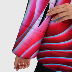 Куртка зимняя женская Разноцветные неоновые полосы Волна Multicolored ne, цвет: 3D-светло-серый — фото 2
