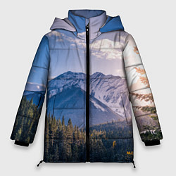 Женская зимняя куртка Горы Лес Солнце