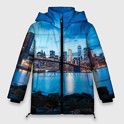 Куртка зимняя женская Закат в мегаполисе, цвет: 3D-светло-серый
