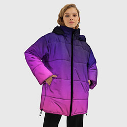 Куртка зимняя женская Розовофиолетовый градиент, цвет: 3D-светло-серый — фото 2