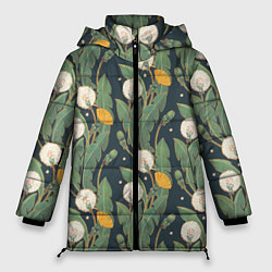 Куртка зимняя женская Цветение одуванчиков, цвет: 3D-черный