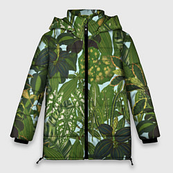 Женская зимняя куртка Зеленые Тропические Растения