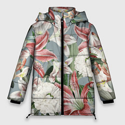 Женская зимняя куртка Цветы Романтические Лилии