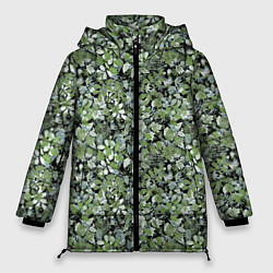 Женская зимняя куртка Летний лесной камуфляж в зеленых тонах