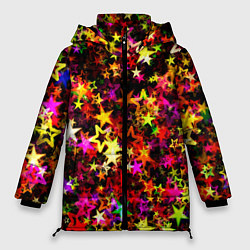 Куртка зимняя женская РАЗНОЦВЕТНЫЙ ЗВЕЗДОПАД, цвет: 3D-светло-серый