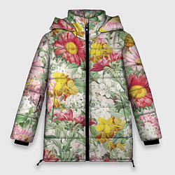 Женская зимняя куртка Цветы Майские Герберы