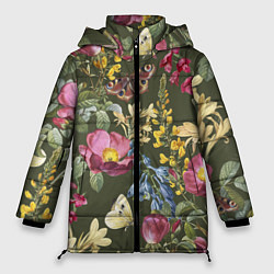 Женская зимняя куртка Цветы Винтажные