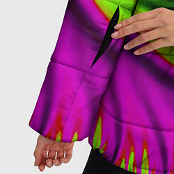 Куртка зимняя женская Разноцветная неоновая спираль Абстракция Multicolo, цвет: 3D-светло-серый — фото 2