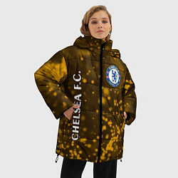 Куртка зимняя женская ЧЕЛСИ Абстракция, цвет: 3D-черный — фото 2