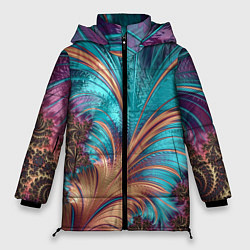 Куртка зимняя женская Floral composition Цветочная композиция, цвет: 3D-светло-серый